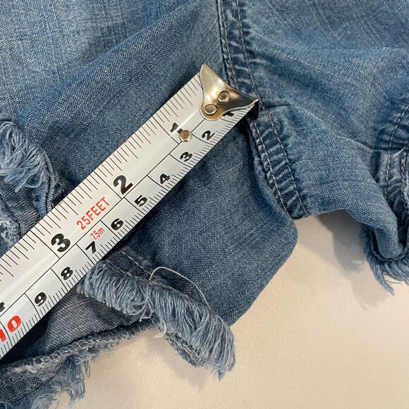 For The Republic Lg Shorts Tencil "Jean" Boho Drawstring Soft Flowy Cut Off Raw - Picture 8 of 14